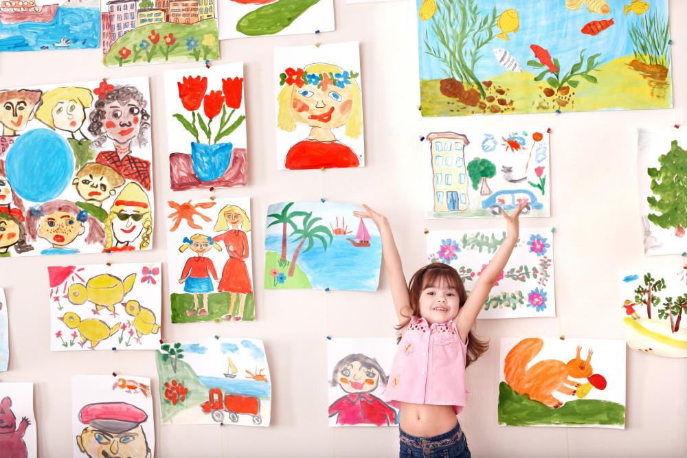 Hang classroom art with hook and loop
