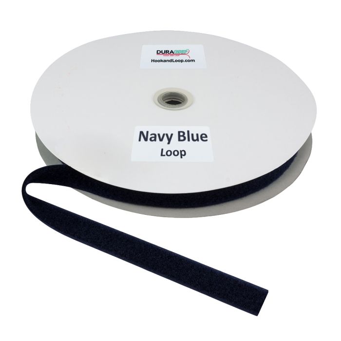 1" - DuraGrip Brand Loop Peel & Stick: Rubber - Navy Blue DG10NBLR