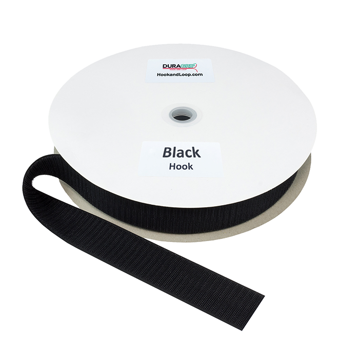 1.5" - DuraGrip brand Fire Retardant Hook - Black DG15BLHFRS