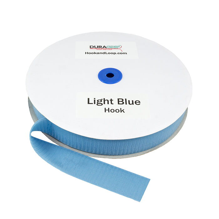 DuraGrip® Brand - 1.5" Light Blue Hook Peel & Stick - Rubber DG15LBHR