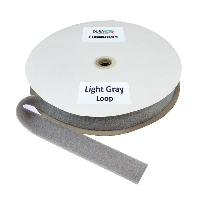1.5" - DuraGrip brand Peel & Stick Loop: Rubber - Light Gray DG15LGLPSR