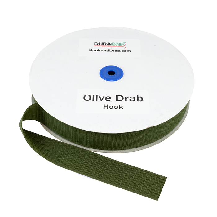 1.5" - DuraGrip® Brand Hook - Olive Drab, Rubber Peel & Stick Adhesive DG15ODHR
