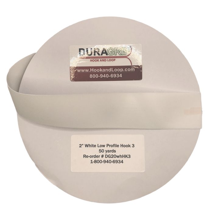 4" - DuraGrip® Brand Low Profile Hook #3 - White DG40WHHK3