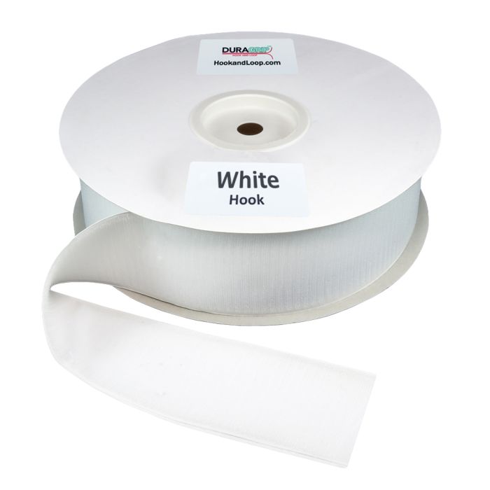3" - DuraGrip® Brand Hook - White, Rubber Peel & Stick Adhesive DG30WHHR