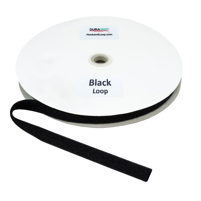 3/4" - DuraGrip Brand Polyester Loop Sew-On - Black DG34BLLPOLY