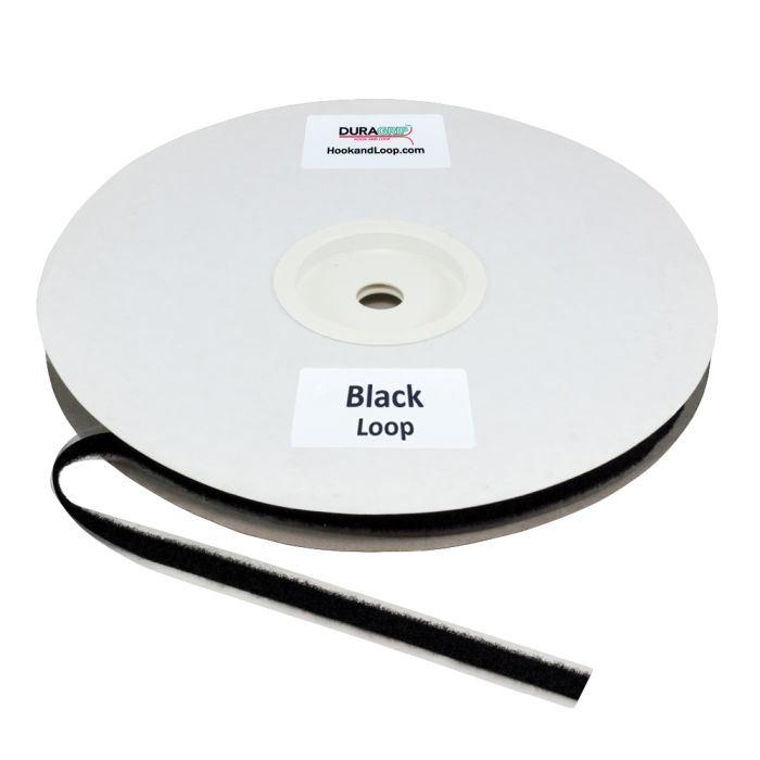 DuraGrip® Brand - 3/8" Black Loop Peel & Stick - Rubber DG38BLLR