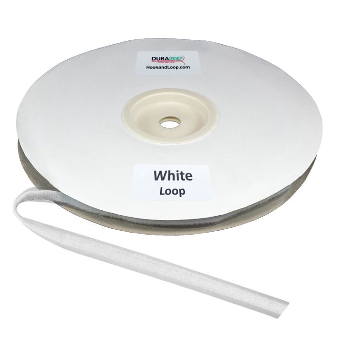 3/8" - DuraGrip Brand Loop Peel & Stick: Rubber - White DG38WHLR