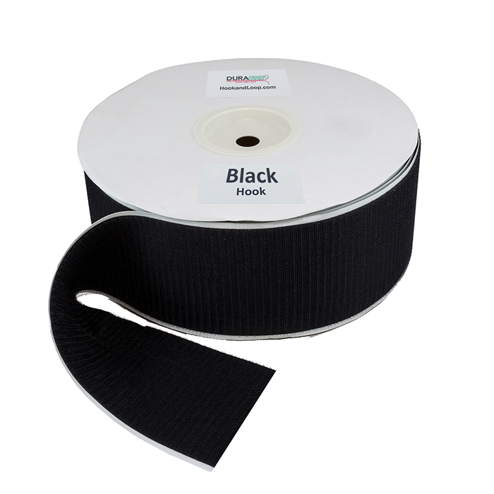 4" - DuraGrip brand Peel & Stick Hook: Rubber - Black DG40BLHR