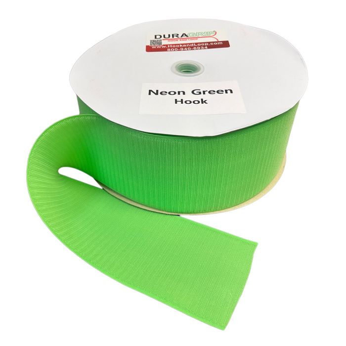 4" - DuraGrip® Brand Hook - Neon Green, Sew-On DG40NGHS