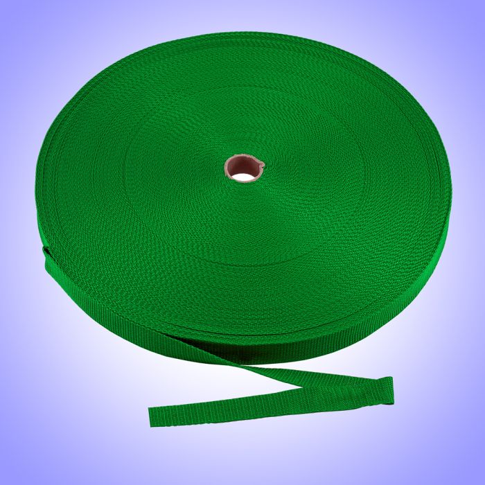 1.5"  - DuraGrip brand Lightweight Polypropylene Webbing - Green DG15GRWEBB-LW