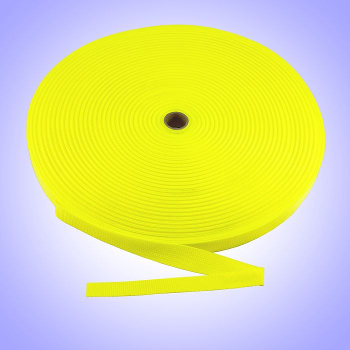 3/4"  - DuraGrip brand Lightweight Polypropylene Webbing - Neon Yellow DG34NYWEBB-LW