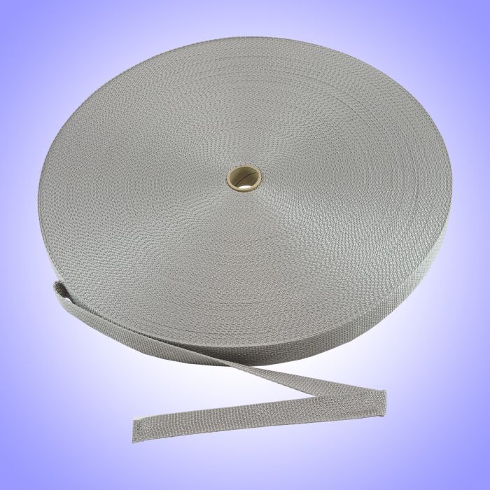 1.5"  - DuraGrip brand Lightweight Polypropylene Webbing - Silver DG15SILWEBB-LW