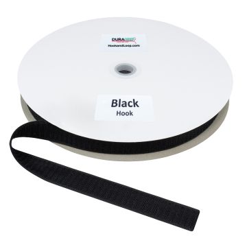 1" - DuraGrip® Brand Polyester Hook - Black, Sew-On DG10BLHPYS