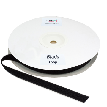 1" - DuraGrip Brand Adhesive Backed Fire Retardant Loop - Black DG10BLLFRA