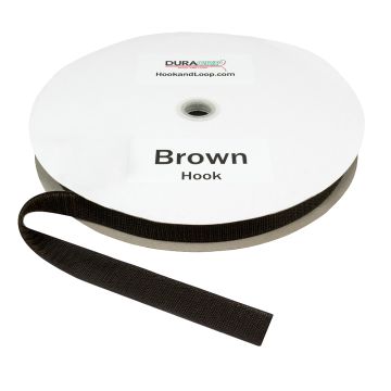 1" - DuraGrip Brand Hook Peel & Stick: Rubber - Brown DG10BRHR