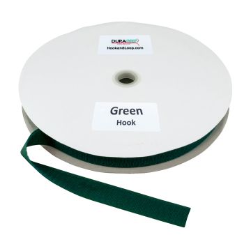 1" - DuraGrip Brand Hook Peel & Stick: Rubber - Green DG10GRHR