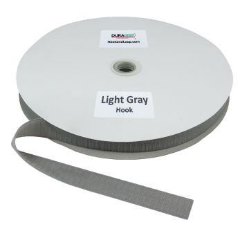 DuraGrip® Brand - 1" Light Gray Hook Peel & Stick - Rubber