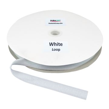 1" - DuraGrip brand Sew-On Polyester Loop - White DG10WHLPLY