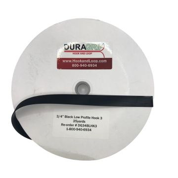 DuraGrip® Brand - 3/4" Black Low Profile Hook #3