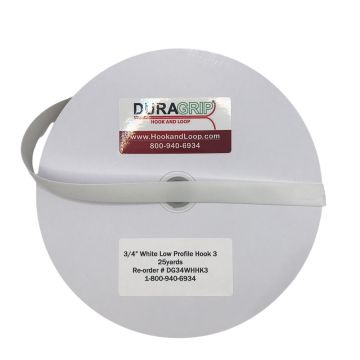 DuraGrip® Brand - 3/4" White Low Profile Hook #3