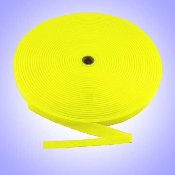 1.5"  - DuraGrip brand Lightweight Polypropylene Webbing - Neon Yellow DG15NYWEB-LW