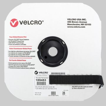 1" - Velcro® brand Pressure Sensitive Adhesive Hook: Rubber - Black 189453