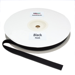 1" - DuraGrip Brand Adhesive Backed Fire Retardant Hook - Black DG10BLHFRA
