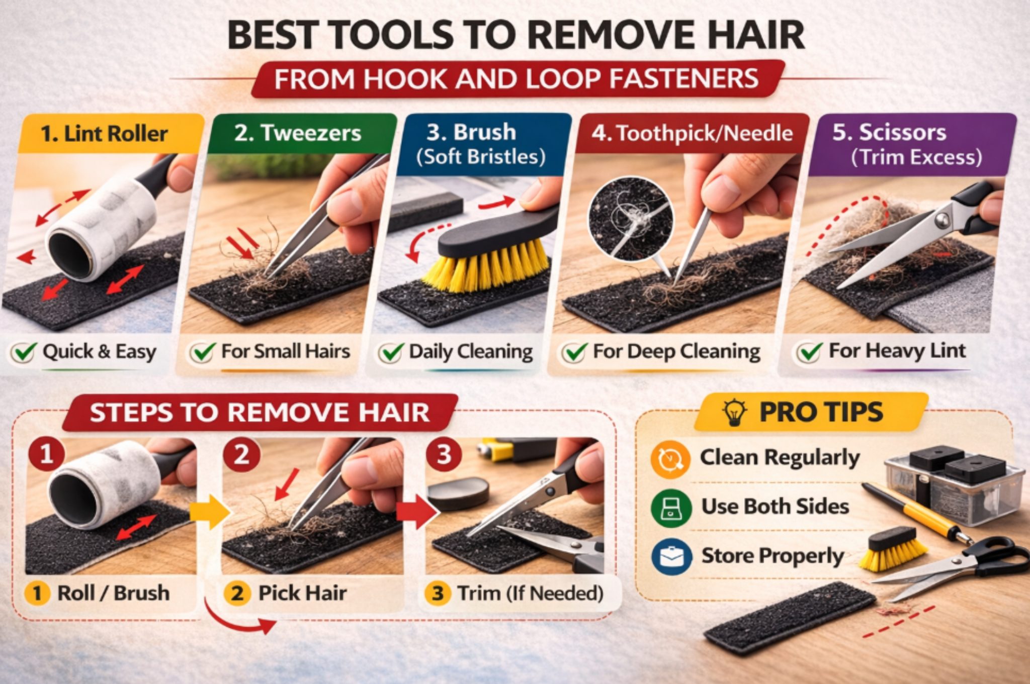Best Tools to Remove Hair from Hook and Loop